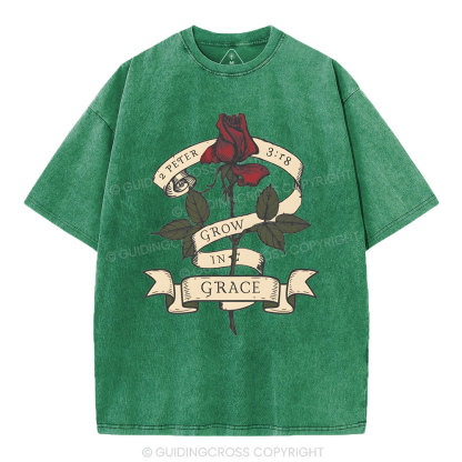 Grow In Grace Christian Washed T-Shirt