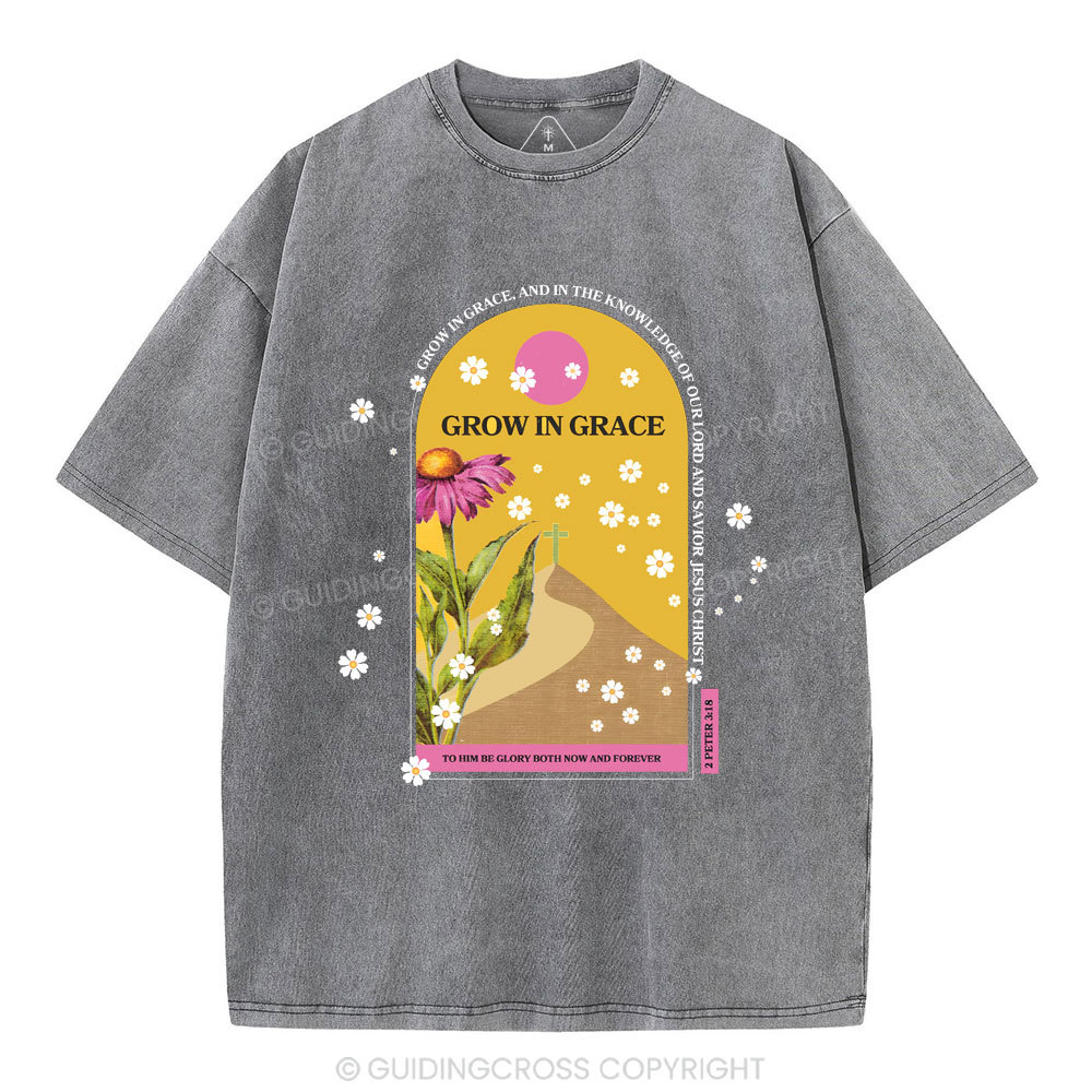 Grow In Grace Christian Washed T-Shirt