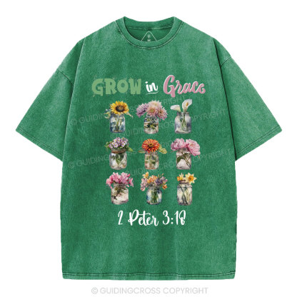 Grow In Grace Christian Washed T-Shirt