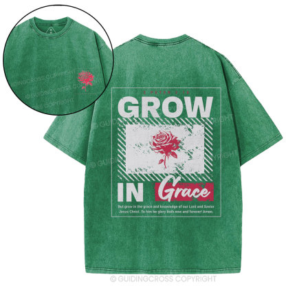 Grow In Grace Christian Washed T-Shirt