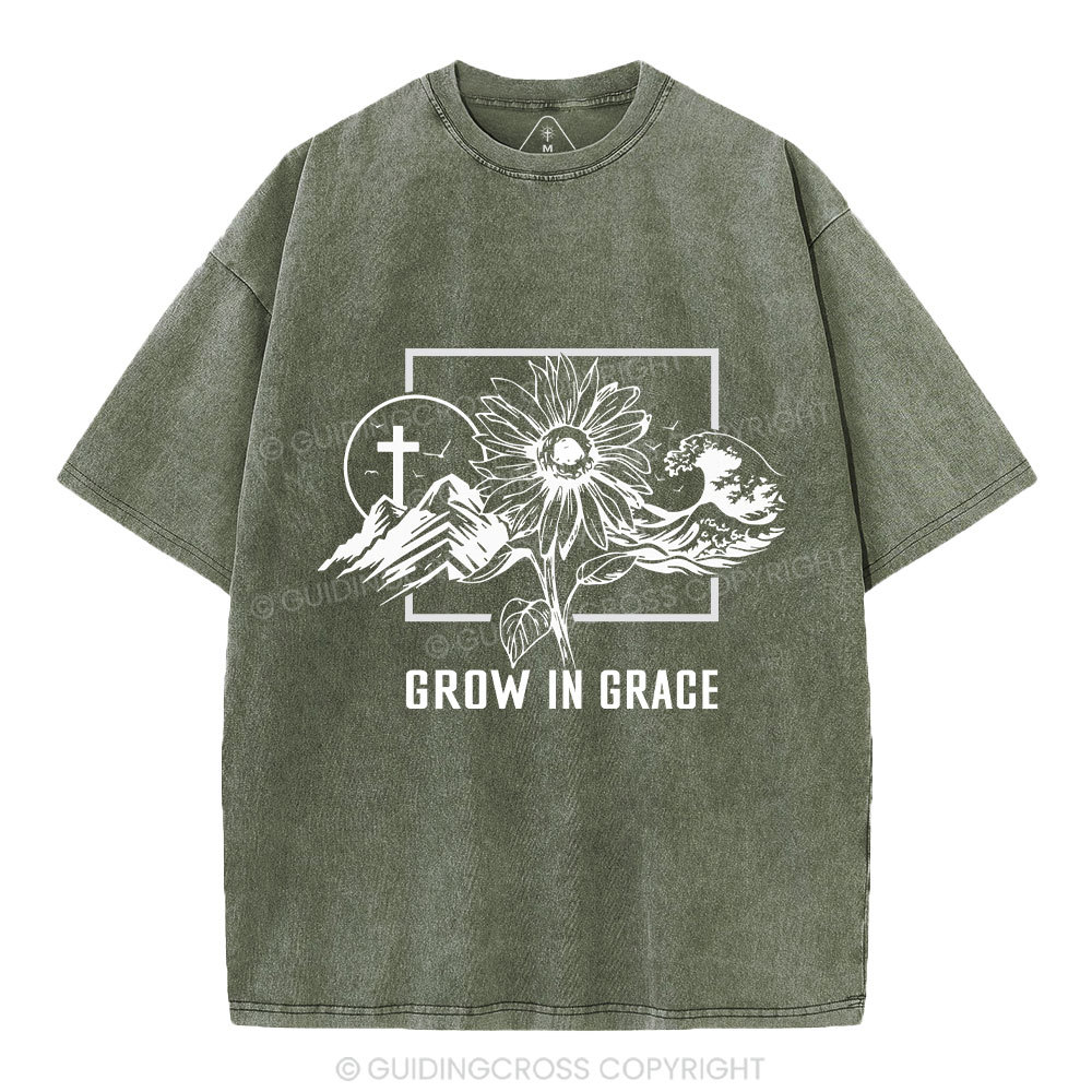 Grow In Grace Christian Washed T-Shirt