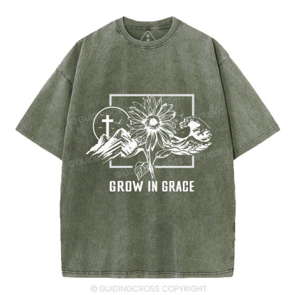 Grow In Grace Christian Washed T-Shirt