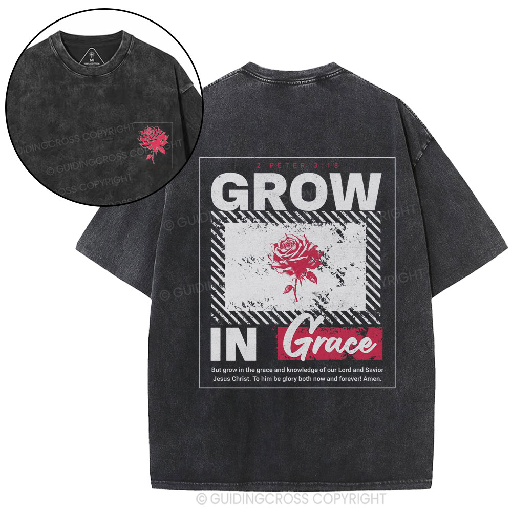 Grow In Grace Christian Washed T-Shirt