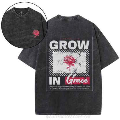 Grow In Grace Christian Washed T-Shirt