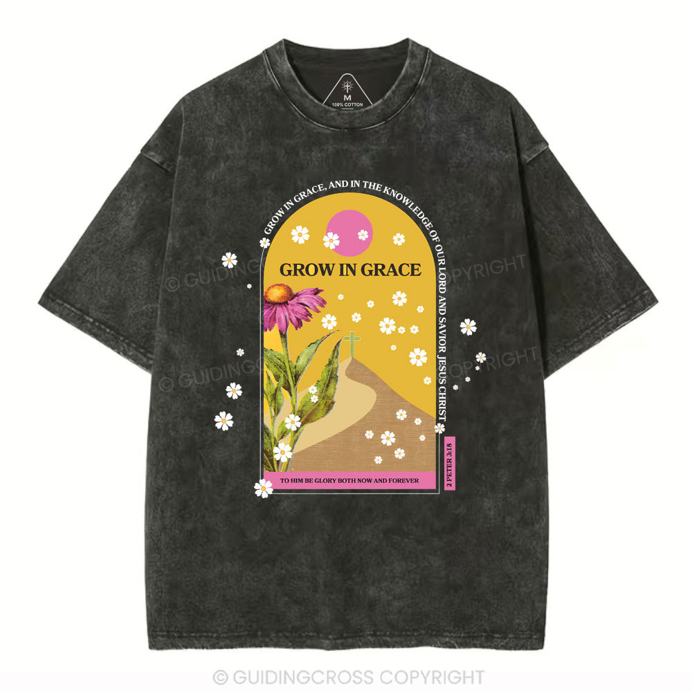 Grow In Grace Christian Washed T-Shirt