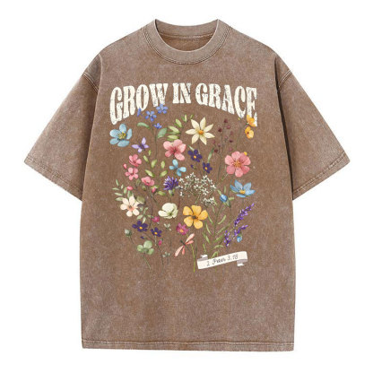 Grow In Grace Christian Washed T-Shit