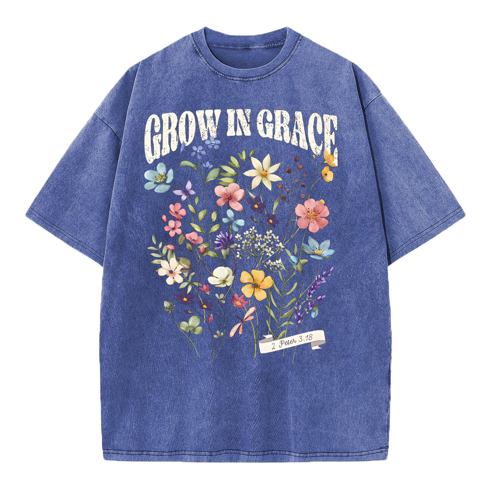 Grow In Grace Christian Washed T-Shit