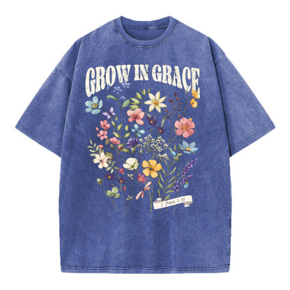Grow In Grace Christian Washed T-Shit
