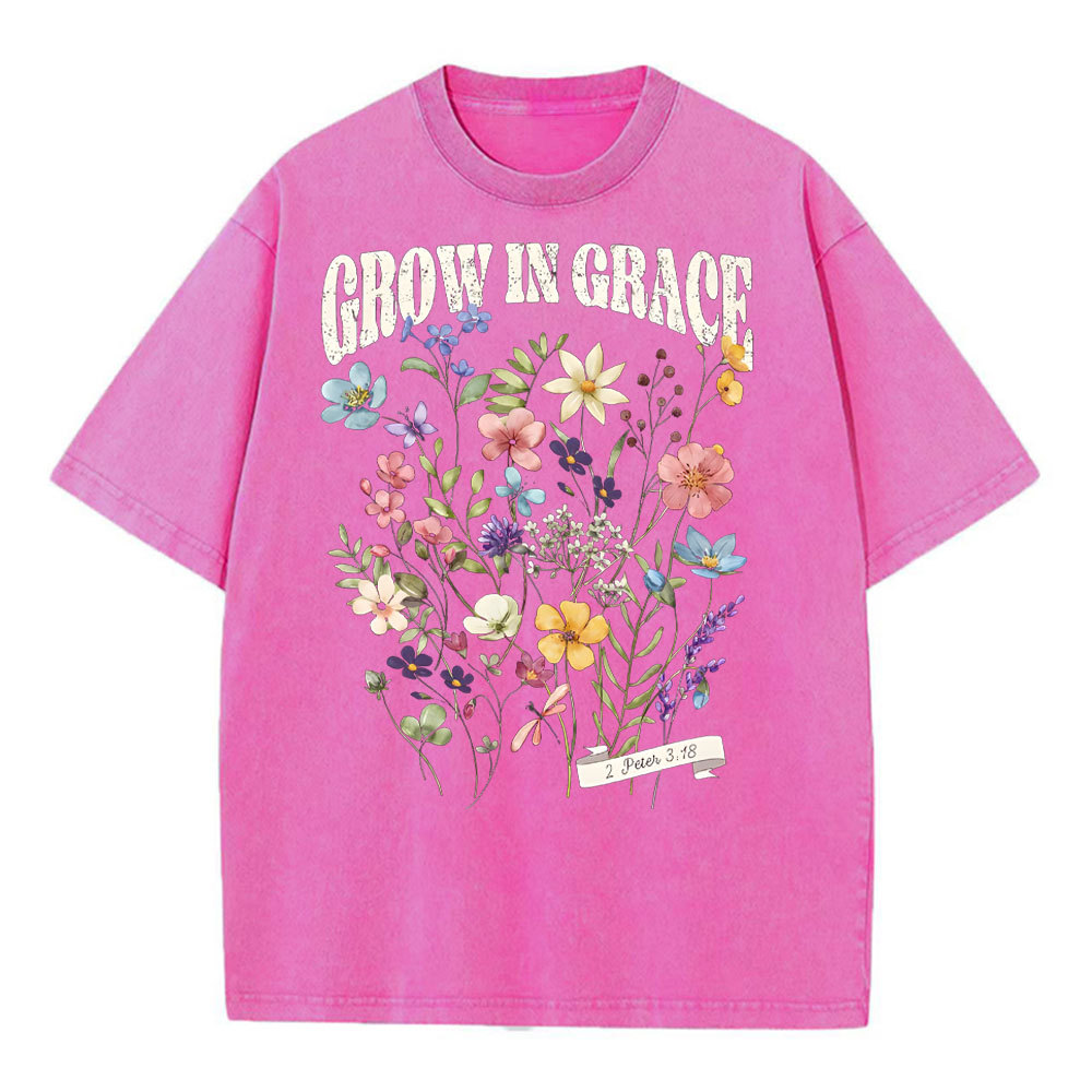 Grow In Grace Christian Washed T-Shit