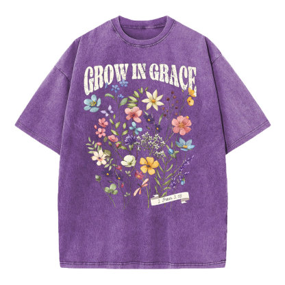 Grow In Grace Christian Washed T-Shit