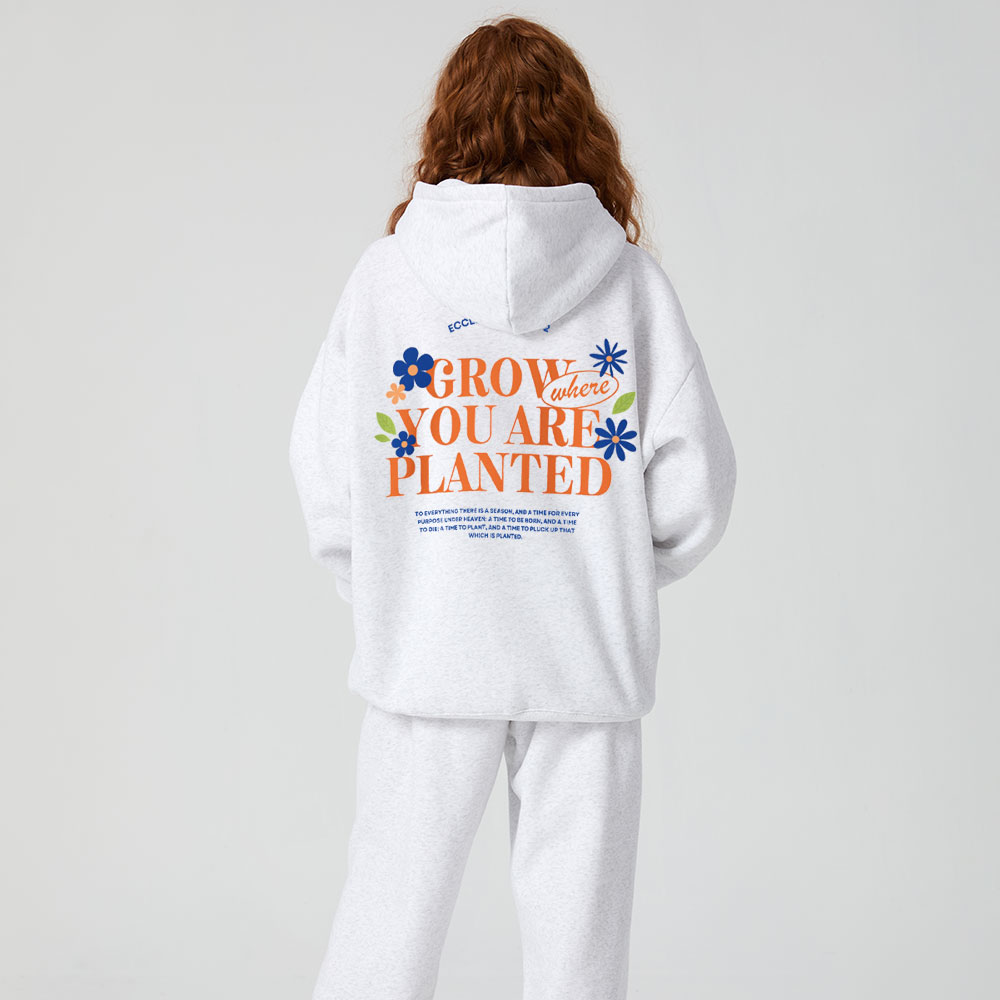 Grow You Are Planted Christian Premium Fleece Hoodie Set