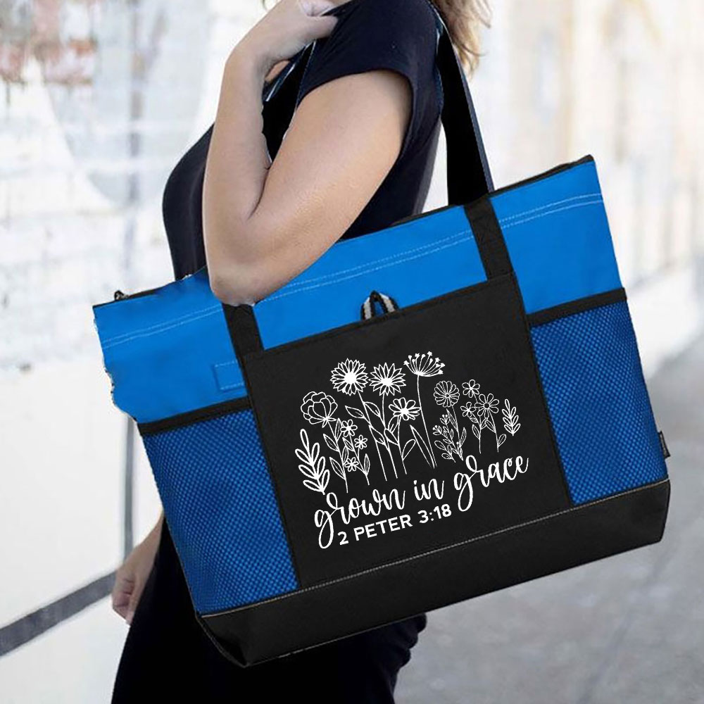 Grown In Grace Christian Tote Bag