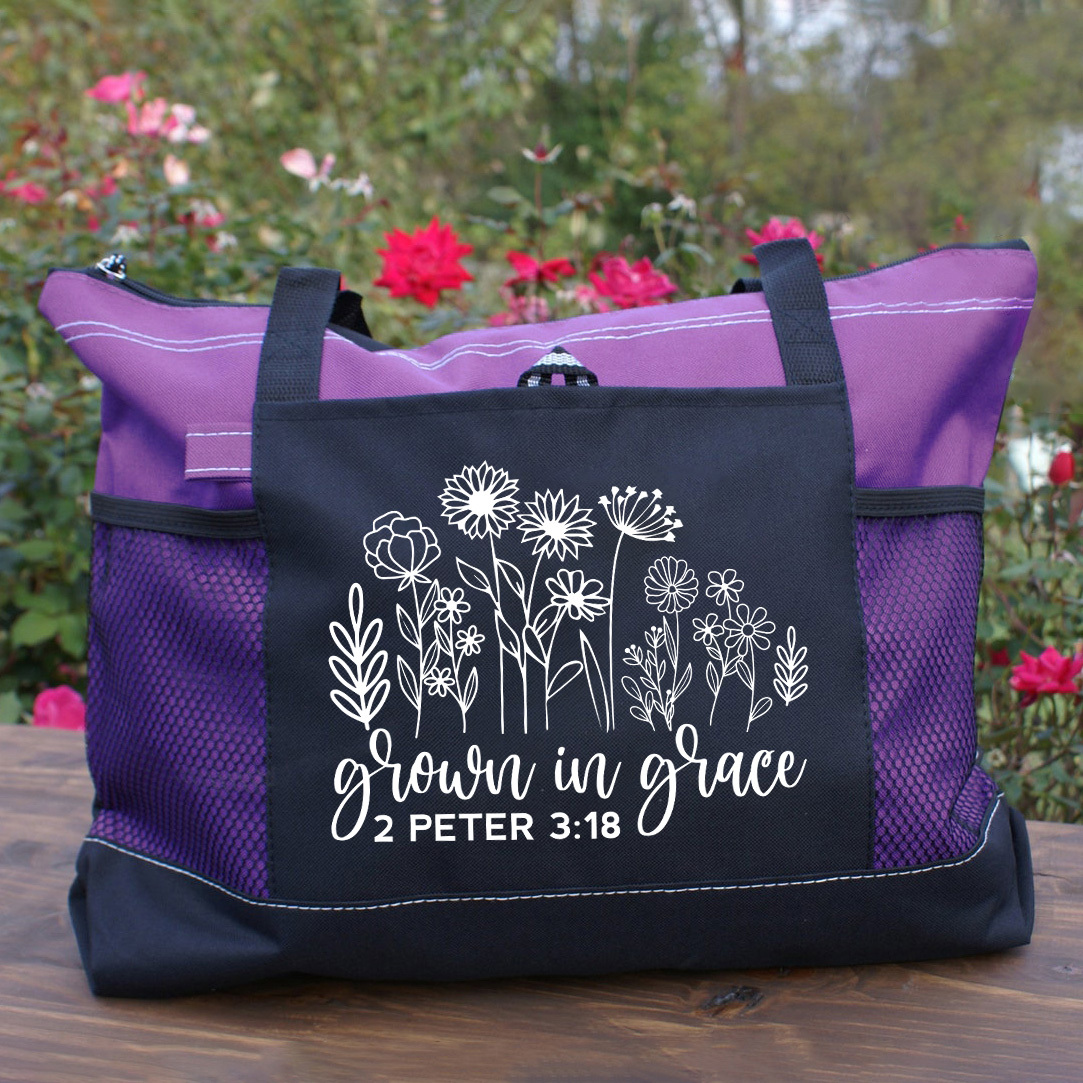 Grown In Grace Christian Tote Bag