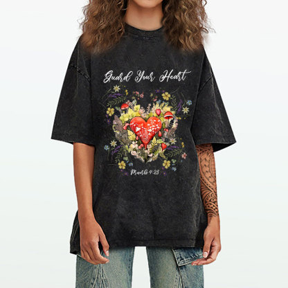 Guard Your Heart Chirstian Washed T-Shirt