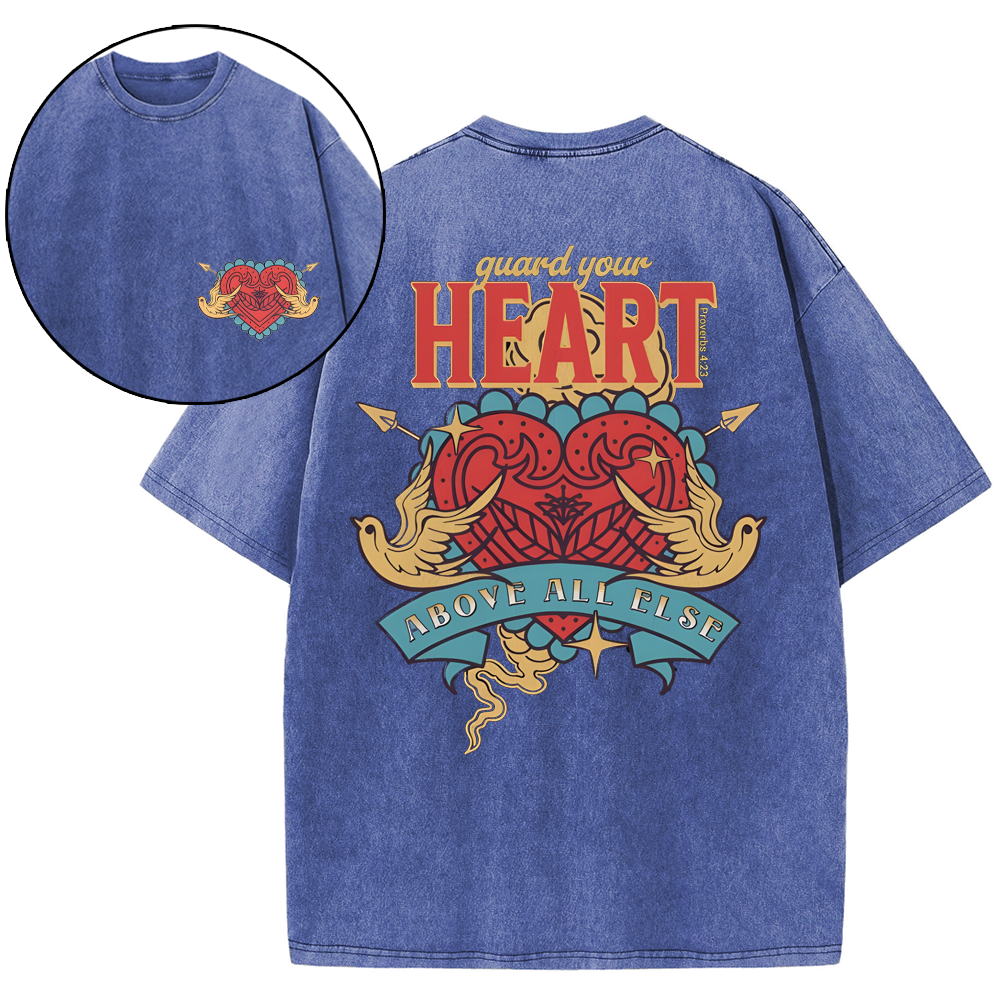 Guard Your Heart Christian Washed T-Shirt