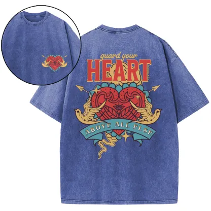 Guard Your Heart Christian Washed T-Shirt