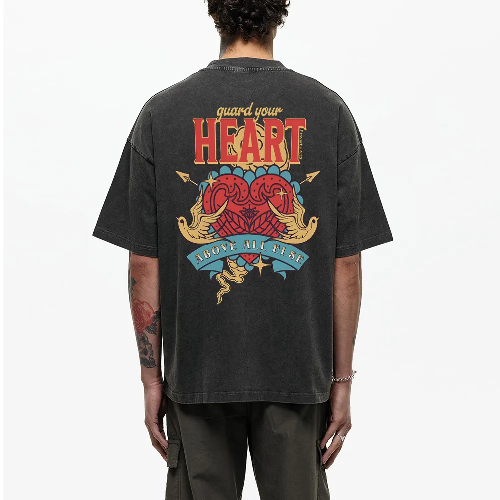 Guard Your Heart Christian Washed T-Shirt