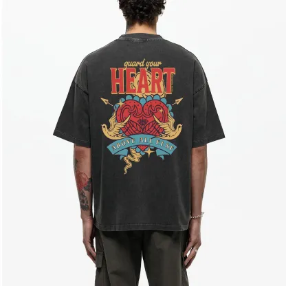 Guard Your Heart Christian Washed T-Shirt