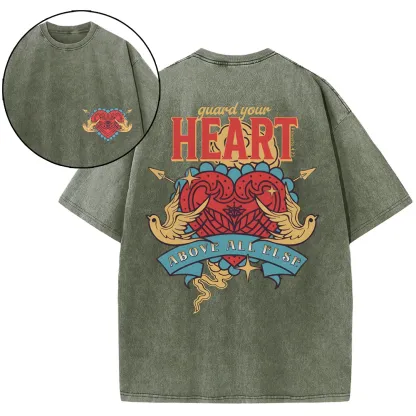 Guard Your Heart Christian Washed T-Shirt