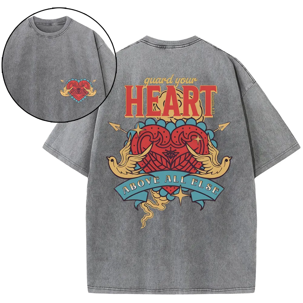 Guard Your Heart Christian Washed T-Shirt