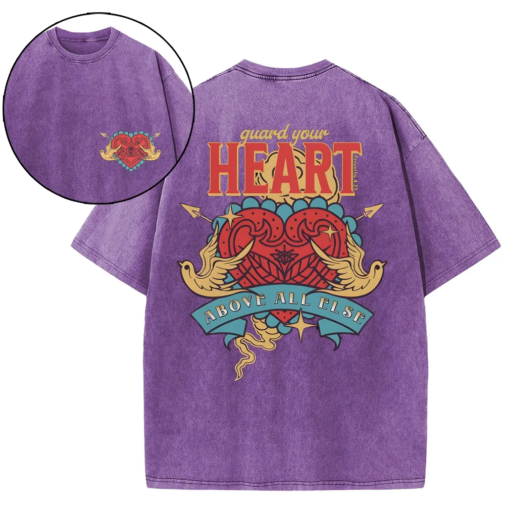 Guard Your Heart Christian Washed T-Shirt