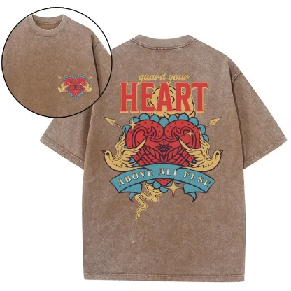 Guard Your Heart Christian Washed T-Shirt