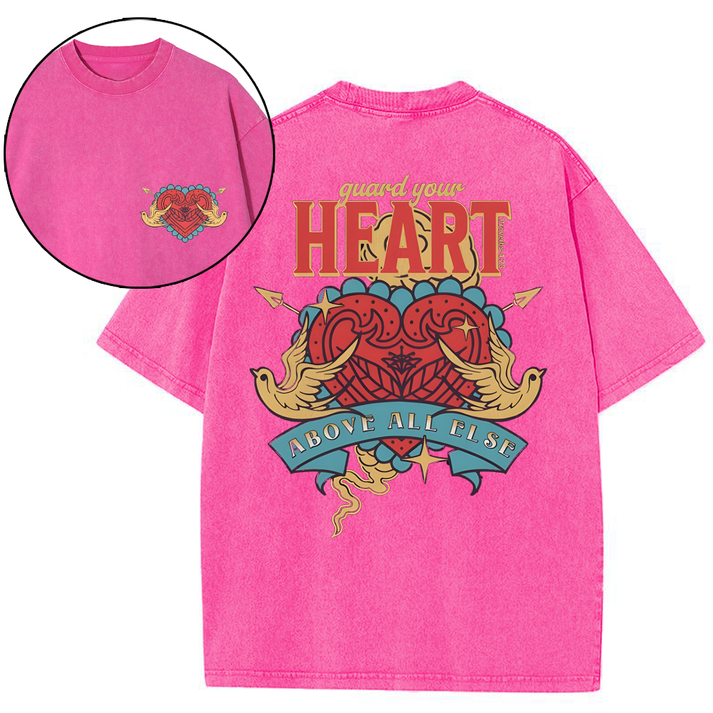 Guard Your Heart Christian Washed T-Shirt