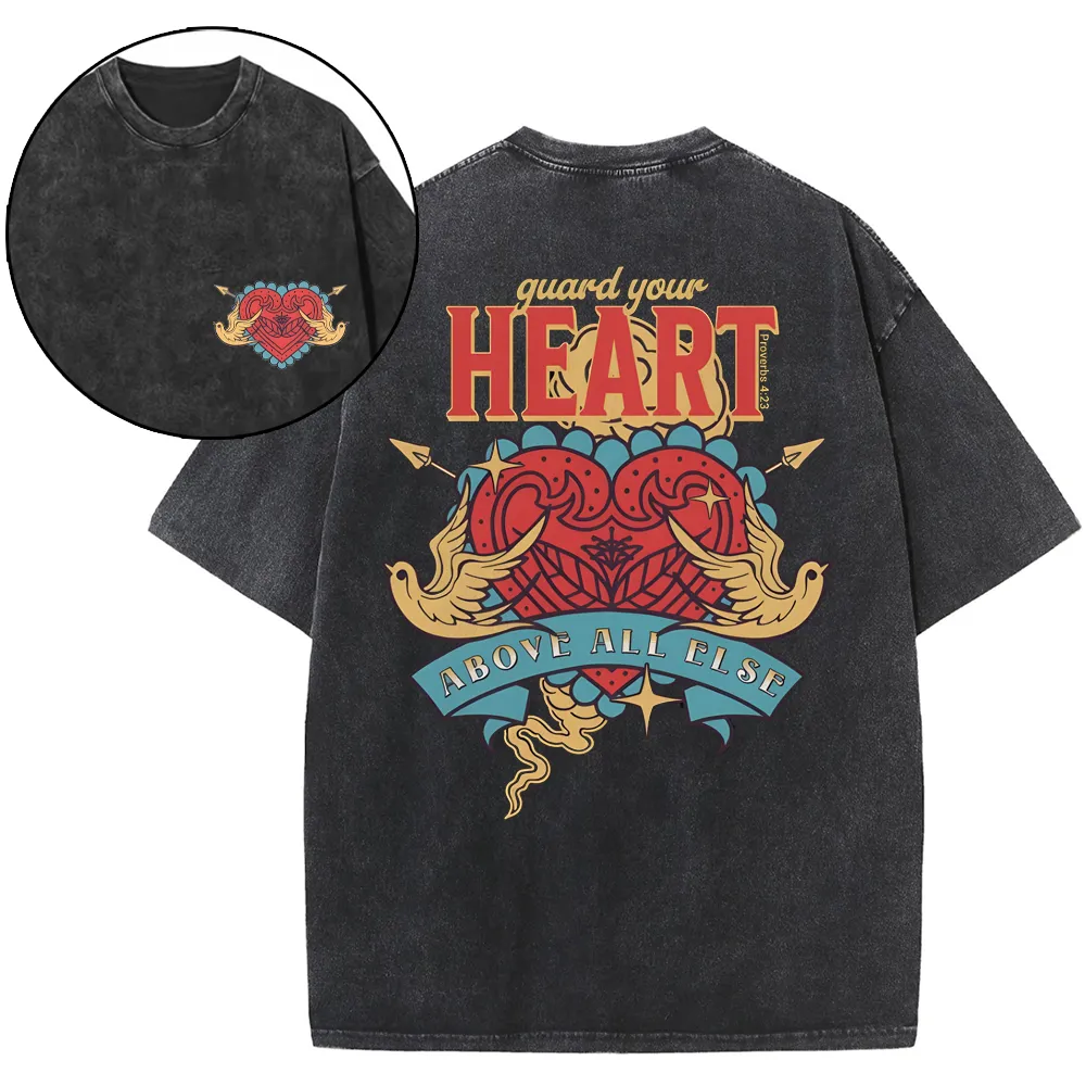 Guard Your Heart Christian Washed T-Shirt