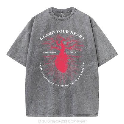 Guard Your Heart Christian Washed T-Shirt
