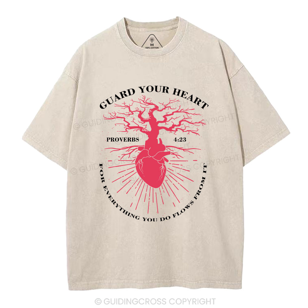 Guard Your Heart Christian Washed T-Shirt