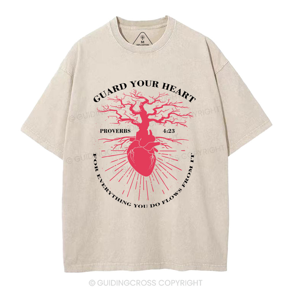 Guard Your Heart Christian Washed T-Shirt