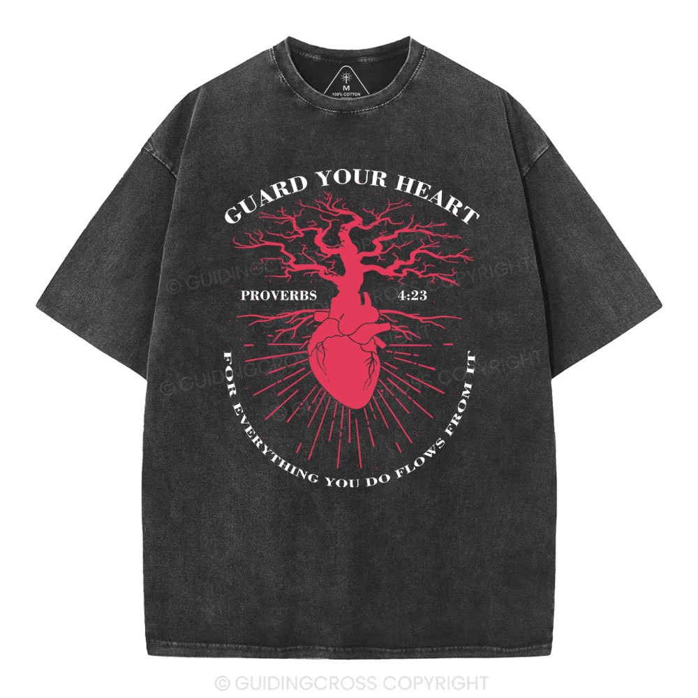 Guard Your Heart Christian Washed T-Shirt