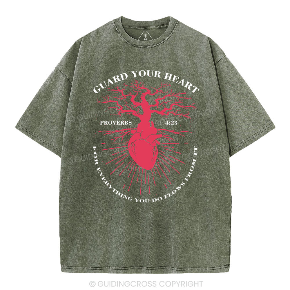 Guard Your Heart Christian Washed T-Shirt
