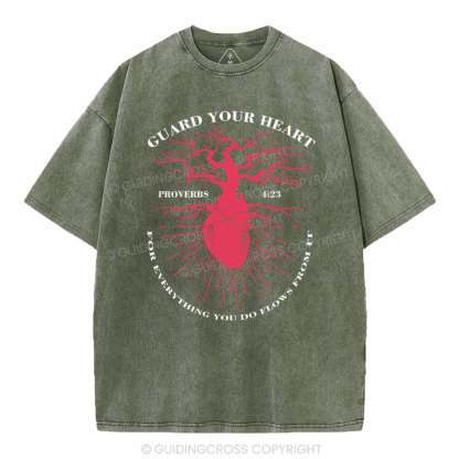 Guard Your Heart Christian Washed T-Shirt