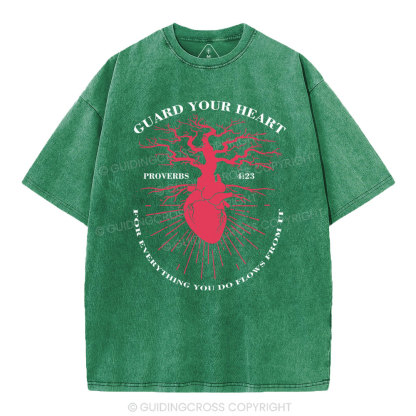 Guard Your Heart Christian Washed T-Shirt