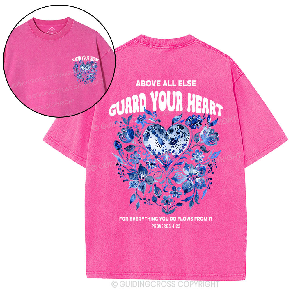 Guard Your Heart Christian Washed T-Shirt
