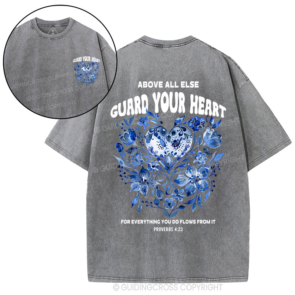Guard Your Heart Christian Washed T-Shirt