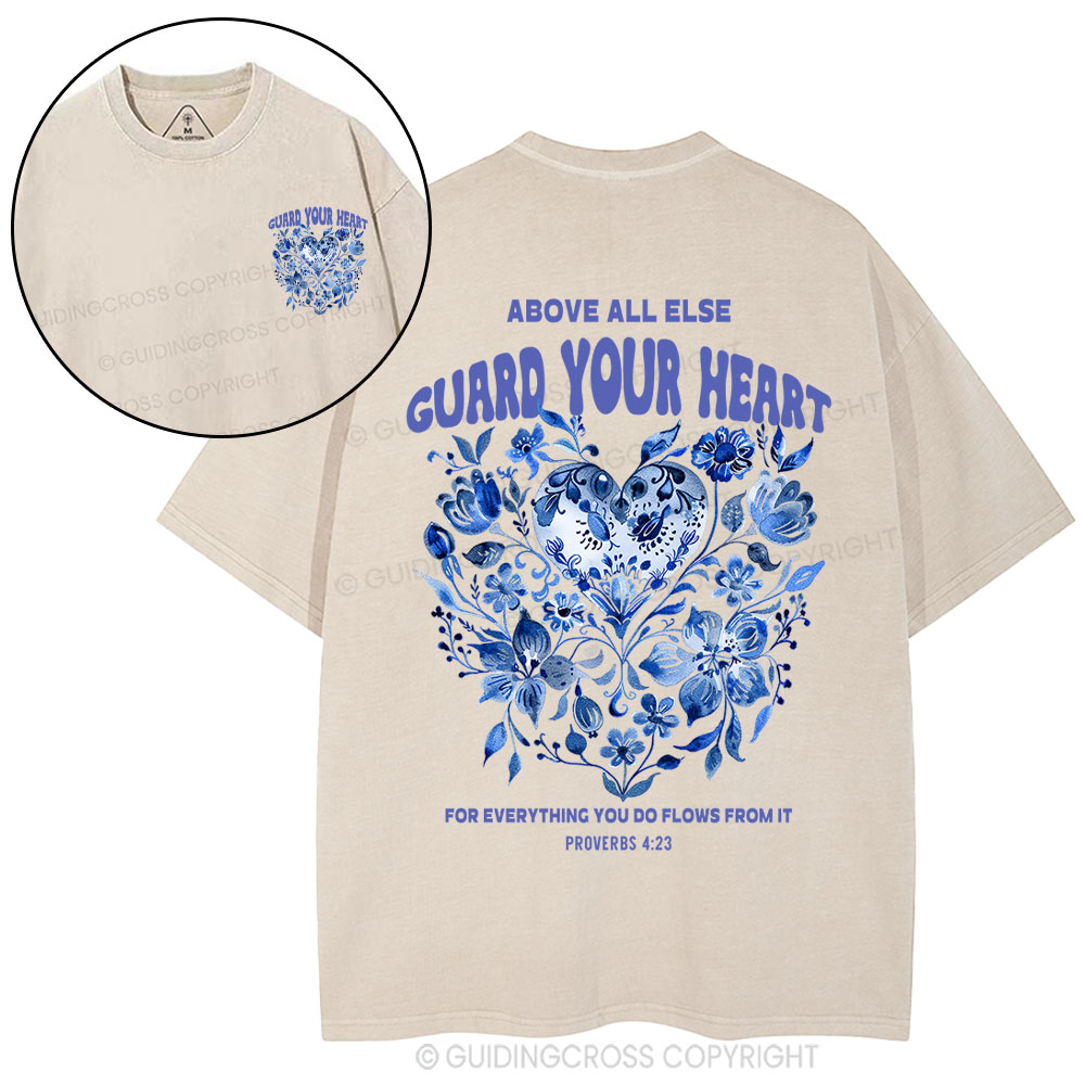 Guard Your Heart Christian Washed T-Shirt