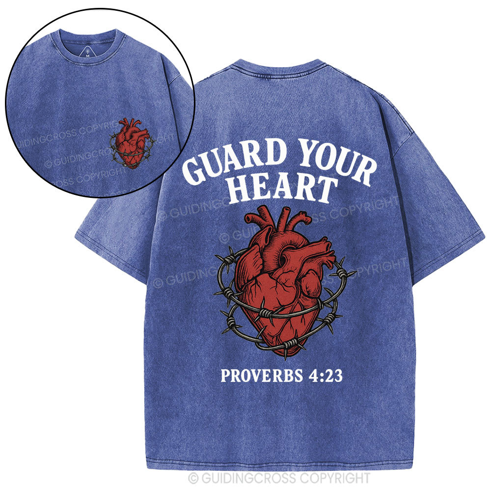 Guard Your Heart Christian Washed T-Shirt