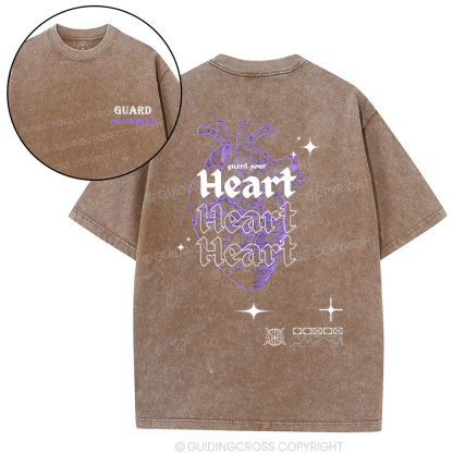 Guard Your Heart Christian Washed T-Shirt