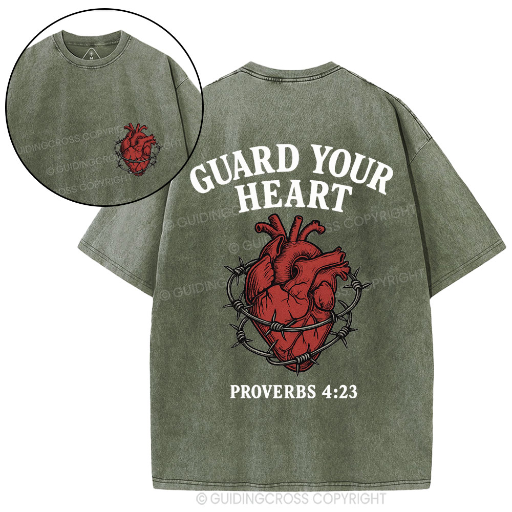 Guard Your Heart Christian Washed T-Shirt