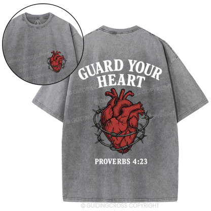 Guard Your Heart Christian Washed T-Shirt