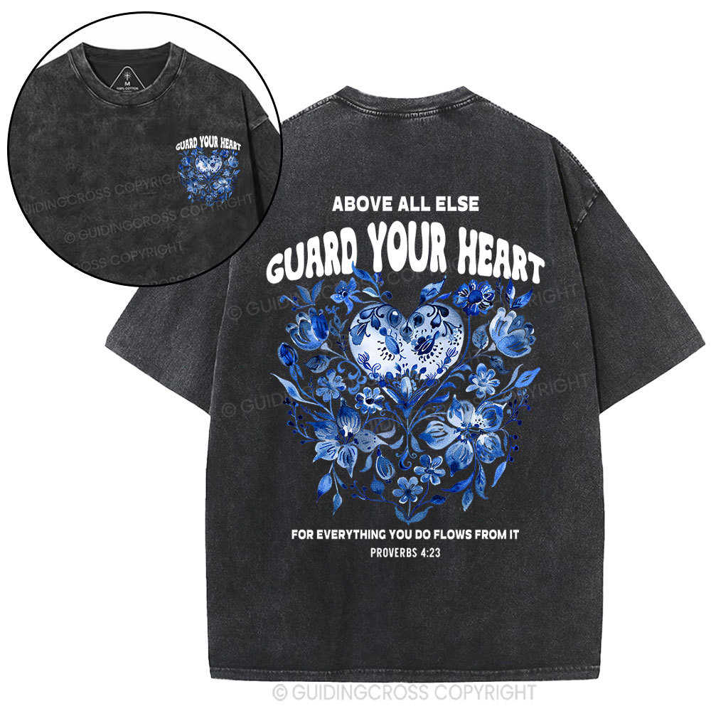 Guard Your Heart Christian Washed T-Shirt