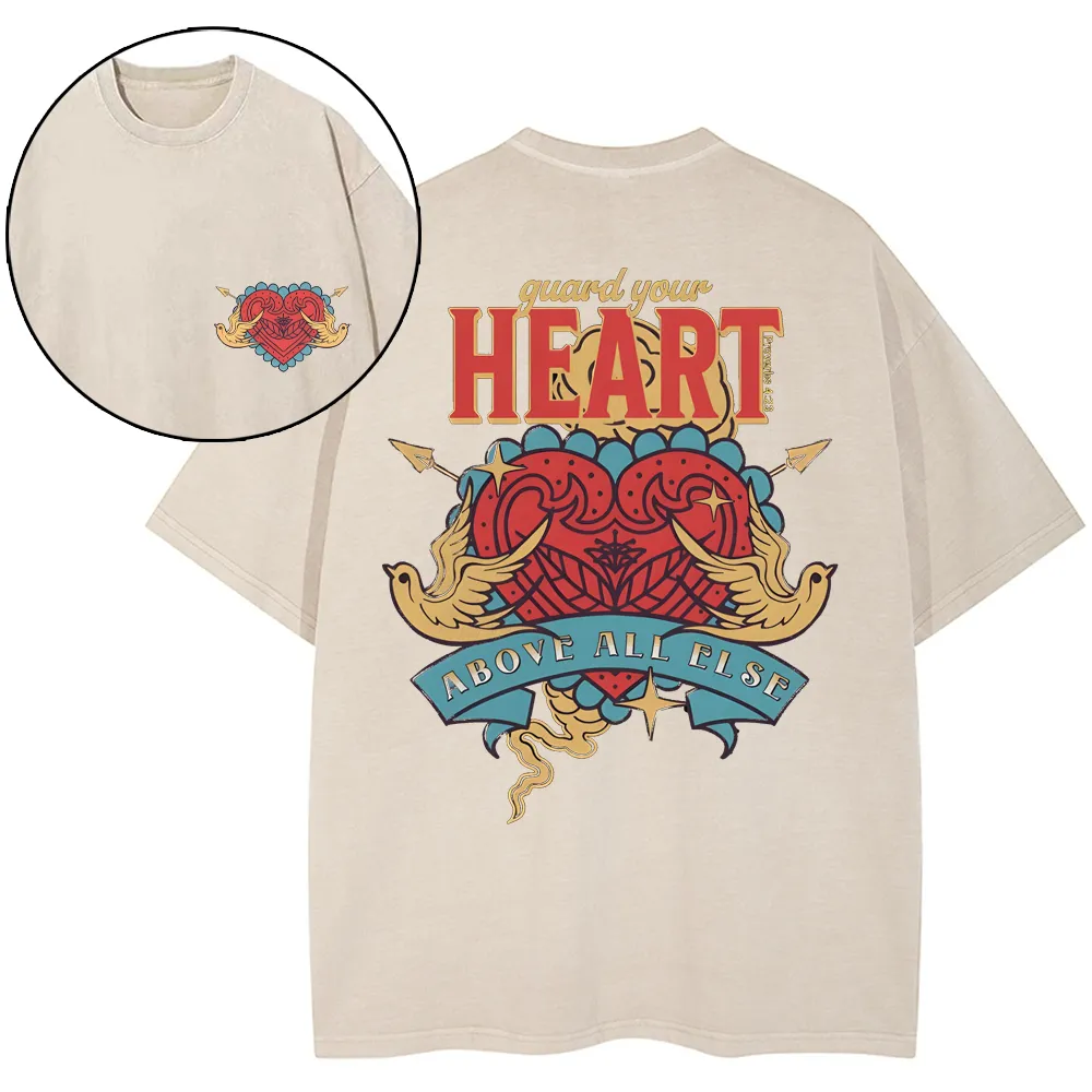 Guard Your Heart Christian Washed T-Shirt