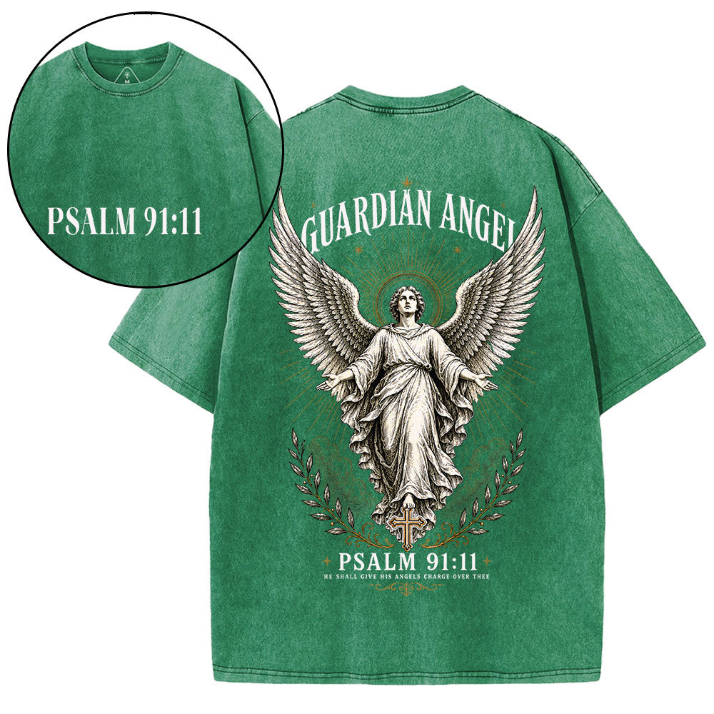 Guardian Angel Christian Washed T-Shirt