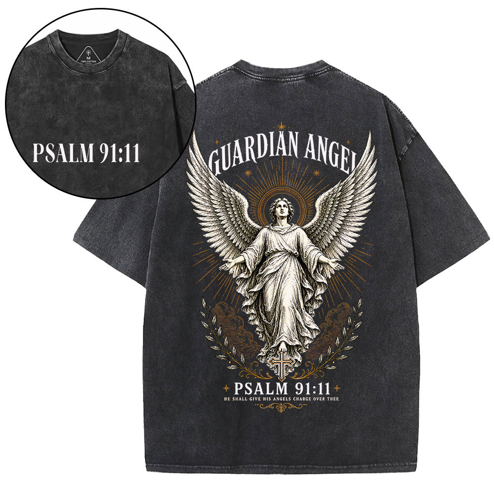 Guardian Angel Christian Washed T-Shirt