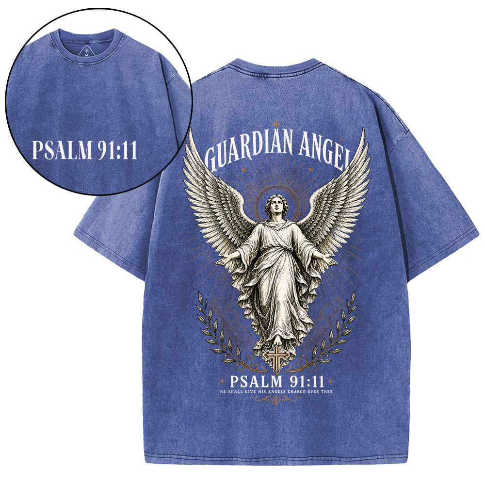 Guardian Angel Christian Washed T-Shirt