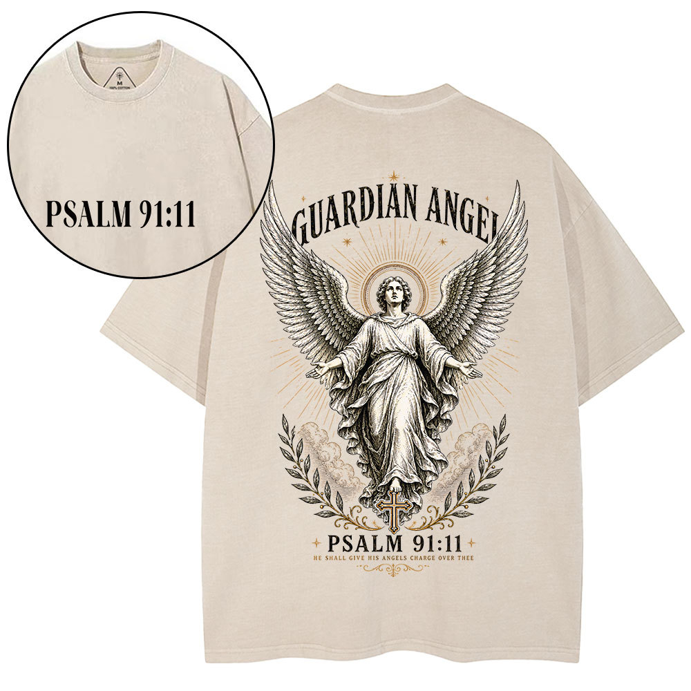 Guardian Angel Christian Washed T-Shirt