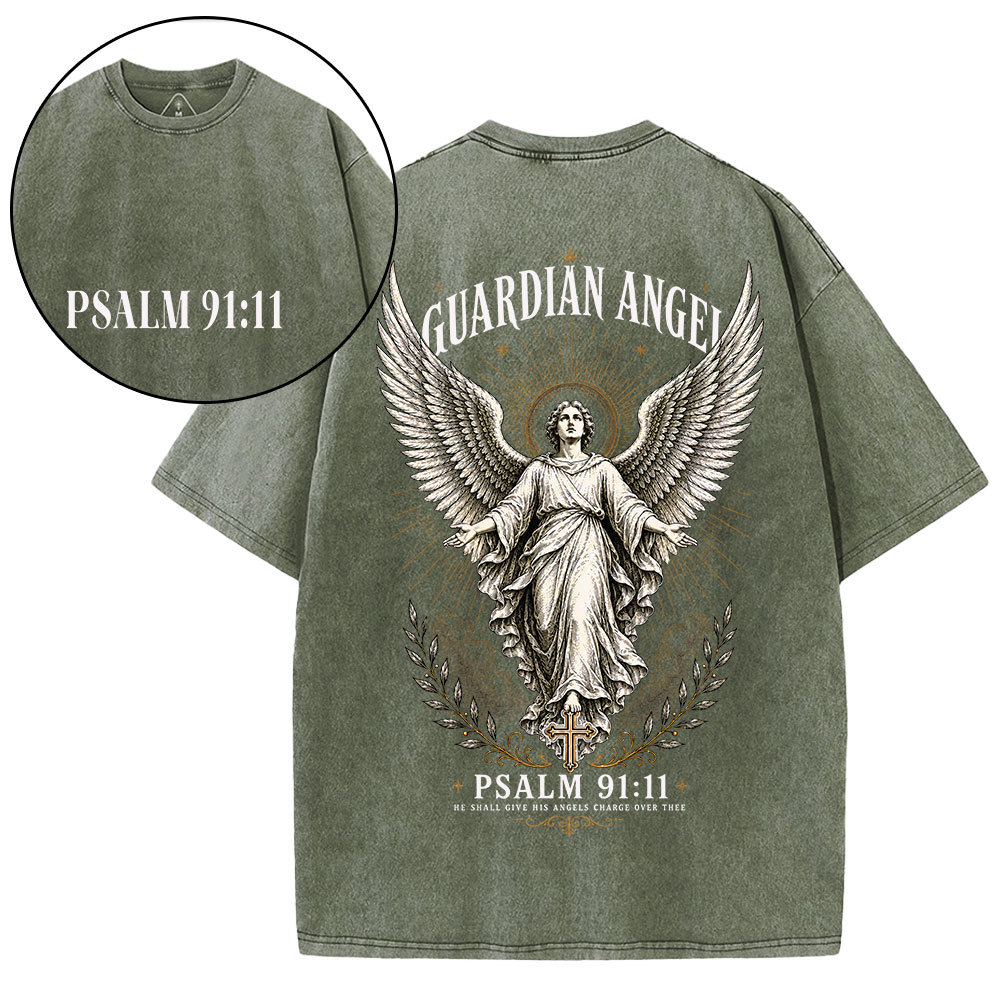 Guardian Angel Christian Washed T-Shirt