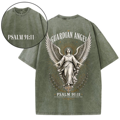 Guardian Angel Christian Washed T-Shirt